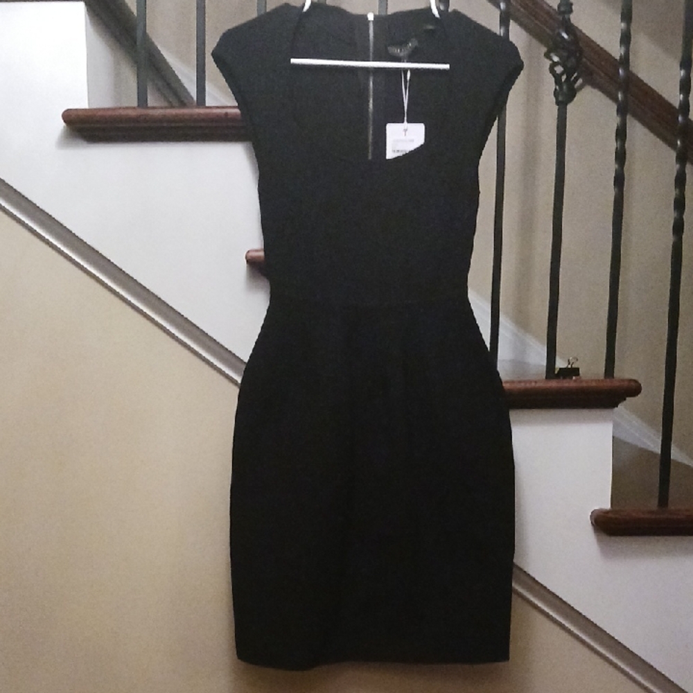 Ted Baker Black Cap Sleeve Mini Dress
